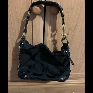 Coach black monogram purse